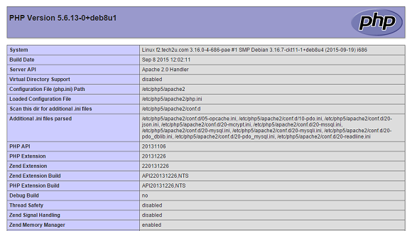 phpinfo