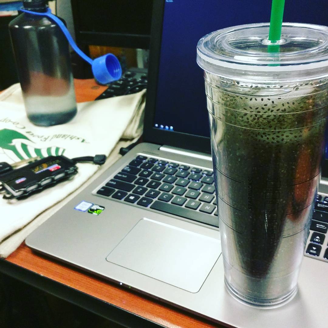 Cold brewed green tea with chia
