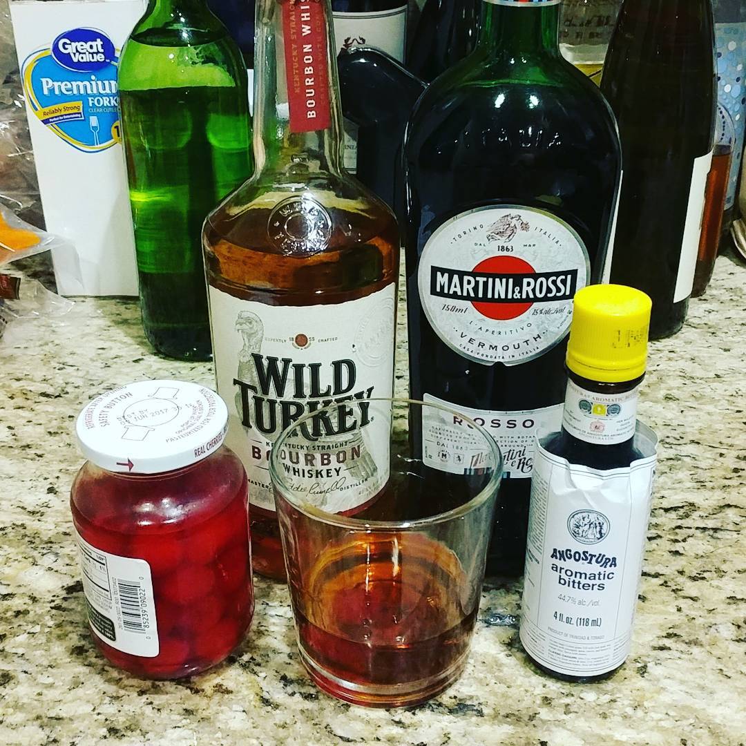 CJ’s Perfect Manhattan Cocktail Recipe
2 parts @wildturkey Bourbon
1 part @martinirossius #sweetvermouth
3 dashes @angosturahouse Bitters
1 #maraschinocherry