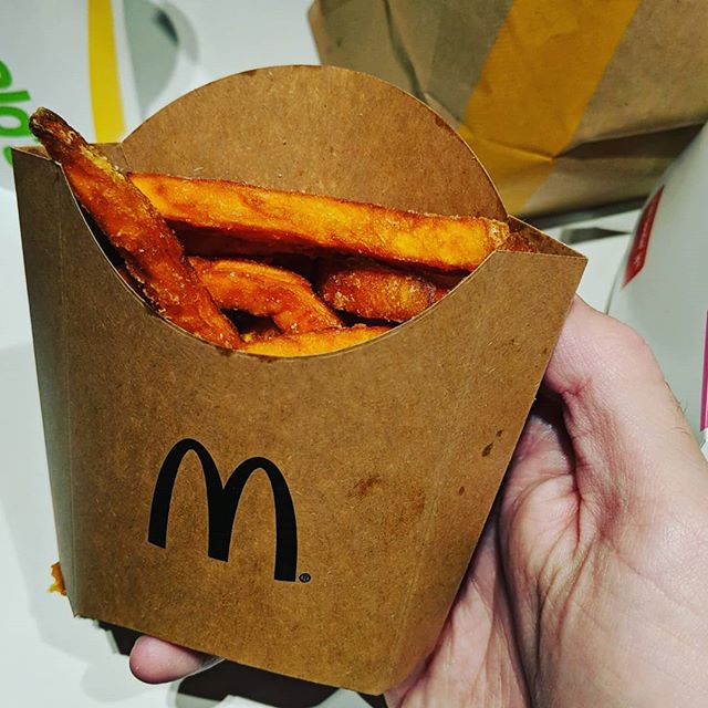 Like everything else in Oslo, McDonald’s is fancy and expensive. But check deez sweet potato fries. #🍔 #🍟