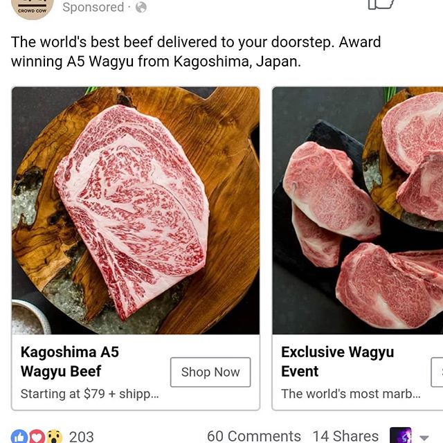 A couple hours ago I was telling @ore_o26 about a wagyu cheeseburger I had in Berlin. Now I am seeing wagyu ads on Facebook for the first time. I do not have any Facebook apps installed and I have never searched for waygu or typed it into my phone. This is at least the fifth time something like this has happened. How is this happening?